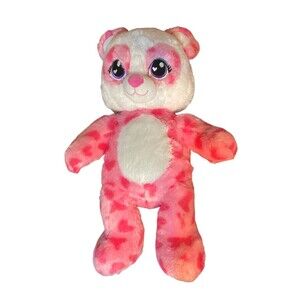 Build a Bear Panda Bear Hearts Pink White 16”Plush Stuffed Animal Valentines Day